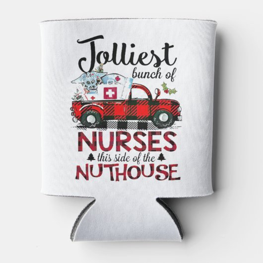 Kerstmis jolliest bos van verpleegkundigen aan dez blikjeskoeler (Voorkant)