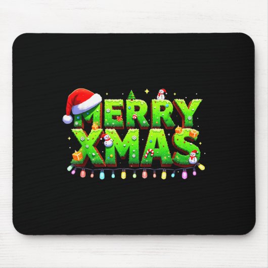 Kerstmis Jolly Creeper Pixel Art Xmas Grappige Gam Muismat (Voorkant)