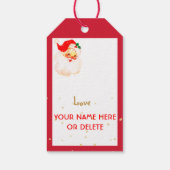 Kerstmis Jolly Kerstman Rode Vrolijke Groet Cadeaulabel (Achterkant)