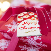 Kerstmis Jolly Kerstman Rode Vrolijke Groet Cadeaulabel