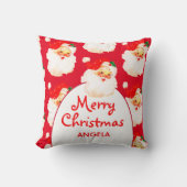Kerstmis Jolly Kerstman Rode Vrolijke Groet Kussen (Voorkant)