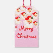 Kerstmis Jolly Kerstman Roze Vrolijke Groet Cadeaulabel (Voorkant)