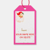 Kerstmis Jolly Kerstman Roze Vrolijke Groet Cadeaulabel (Achterkant)