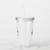 Kerstmis Jolly Pinguïn in Sjaal met Oorkappen Acryl Drinkbeker (Links)