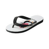 Kerstmis Jolly Pinguïn in Sjaal met Oorkappen Kinder Teenslippers (Schuin)