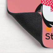 Kerstmis Jolly Pinguïn in Sjaal met Oorkappen Muismat (Hoek)