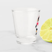 Kerstmis Jolly Pinguïn in Sjaal met Oorkappen Shot Glas (Links)