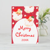 Kerstmis Jolly Sinterklaas Foto Kerstgroet  Feestdagenkaart (Staand voorkant)