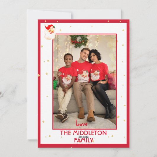 Kerstmis Jolly Sinterklaas Foto Kerstgroet  Feestdagenkaart (Achterkant)