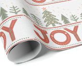 Kerstmis Joy Boho Kerstcadeaupapier Cadeaupapier (Rol Hoek)