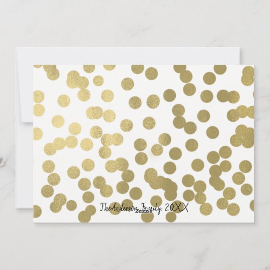 KERSTMIS JOY Gouden Folie & Zwart Moderne foto Feestdagenkaart (Achterkant)