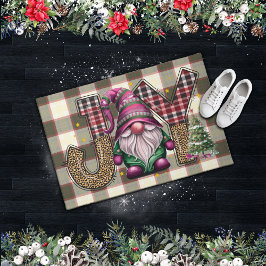 Kerstmis Joy Nordic Gnome Plaid Girly Deurmat