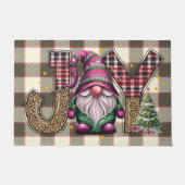Kerstmis Joy Nordic Gnome Plaid Girly Deurmat (Voorkant)
