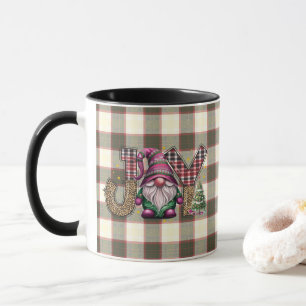 Kerstmis Joy Nordic Gnome Plaid Girly Mok
