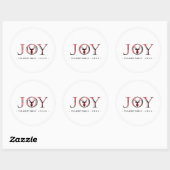 Kerstmis Joy Plaid Gepersonaliseerd Ronde Sticker (Vel)