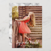 Kerstmis 'Joy To the World' aanpasbaar Feestdagenkaart (Voorkant / Achterkant)