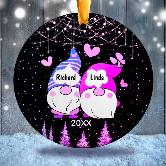 Kerstmis jubileum verloofd echtpaar keramisch ornament