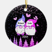 Kerstmis jubileum verloofd echtpaar keramisch ornament (Voorkant)