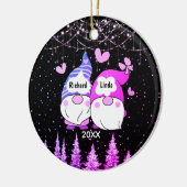 Kerstmis jubileum verloofd echtpaar keramisch ornament (Links)