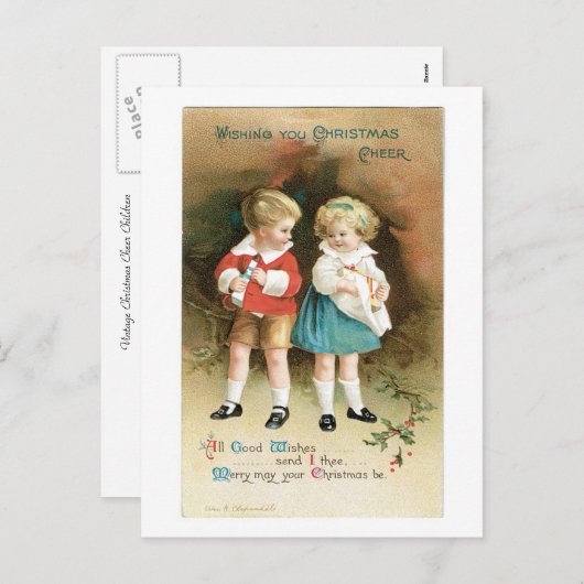 Kerstmis juicht Kinderen toe Feestdagenkaart (Voorkant / Achterkant)