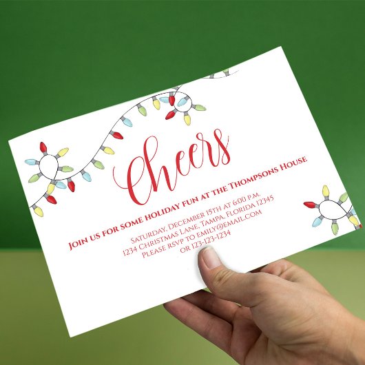 Kerstmis juicht Kleurrijke Leuke String Lights Kaart