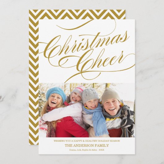 KERSTMIS JUICHT %PIPE% DE KAART VAN DE FOTO VAN DE (Voorkant / Achterkant)