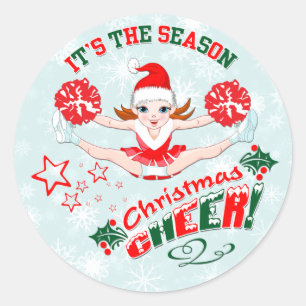 Kerstmis juicht toe ronde sticker