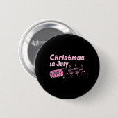 Kerstmis Juli Flamingo's Camper Trailer Kerst Meis Ronde Button 5,7 Cm (Voorkant /achterkant)