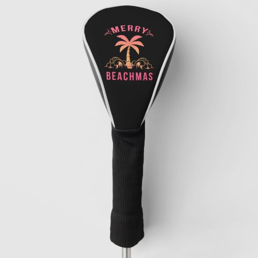 Kerstmis juli Kuststrand Merry Beachmas Palm Golfheadcover (Voorkant)