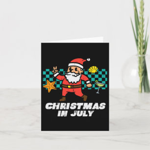 Kerstmis Juli Santa Vrede Retro Groovy Xmas Mannen Kaart