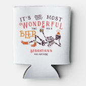 Kerstmis Juli Skelet Zomer Ween Bier Verjaardag Blikjeskoeler (Voorkant)