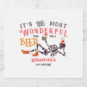 Kerstmis Juli Skelet Zomer Ween Bier Verjaardag Etiket (Enkel label)