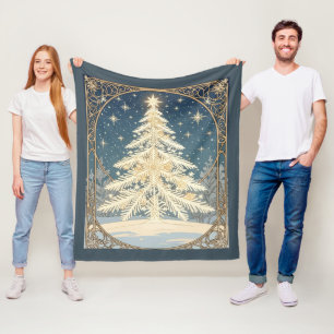 Kerstmis Juliebomen Sneeuwvlok Takken Art Nouveau Fleece Deken