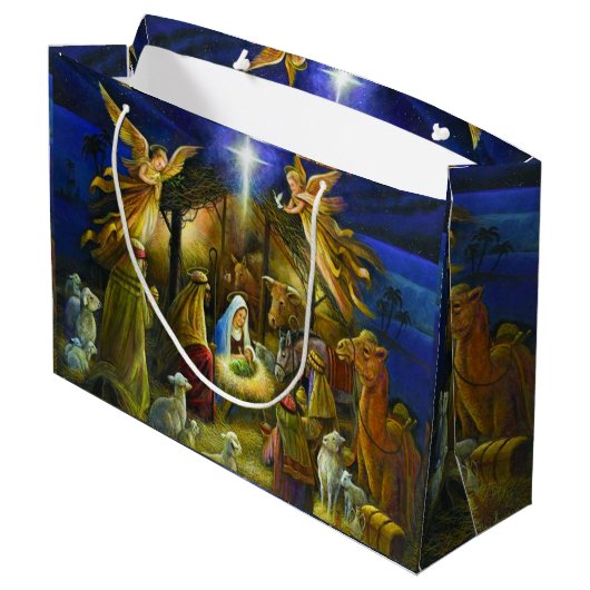 kerstmis jumbo Gift Bag Groot Cadeauzakje (Achterkant Gekanteld)