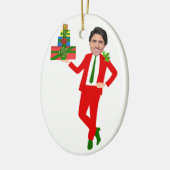 kerstmis justin trudeau keramisch ornament (Links)