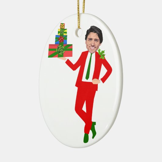 kerstmis justin trudeau keramisch ornament (Links)