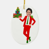 kerstmis justin trudeau keramisch ornament (Voorkant)