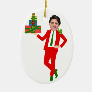 kerstmis justin trudeau keramisch ornament