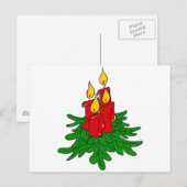 Kerstmis kaarsen feestdagenkaart (Voorkant / Achterkant)