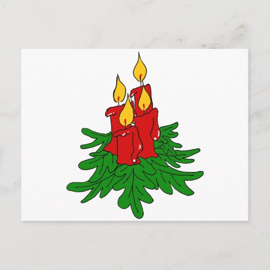 Kerstmis kaarsen feestdagenkaart (Voorkant)
