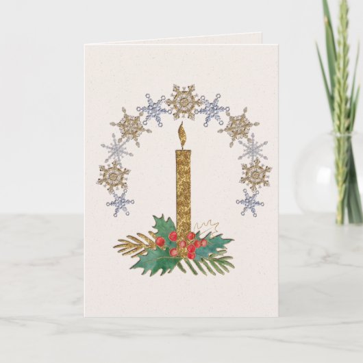 Kerstmis Kaarslicht Kunst Kaart (Voorkant)