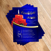Kerstmis Kaarslicht Poinsettia Blauwe Kerk Flyer