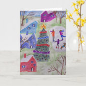 Kerstmis Kaart (Gele Bloem)