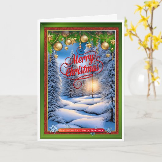 Kerstmis Kaart (Gele Bloem)