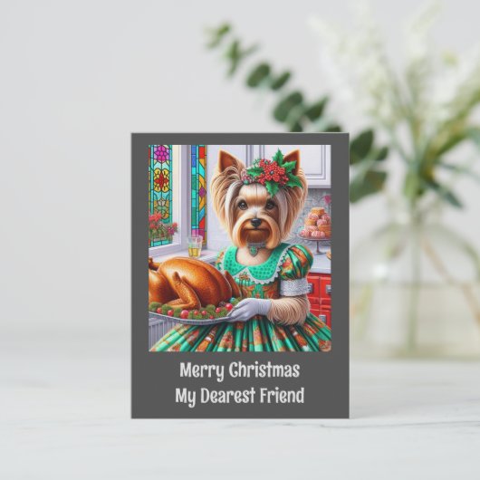 Kerstmis Kaart | Australische Zijdeachtige Terriër (Staand voorkant)