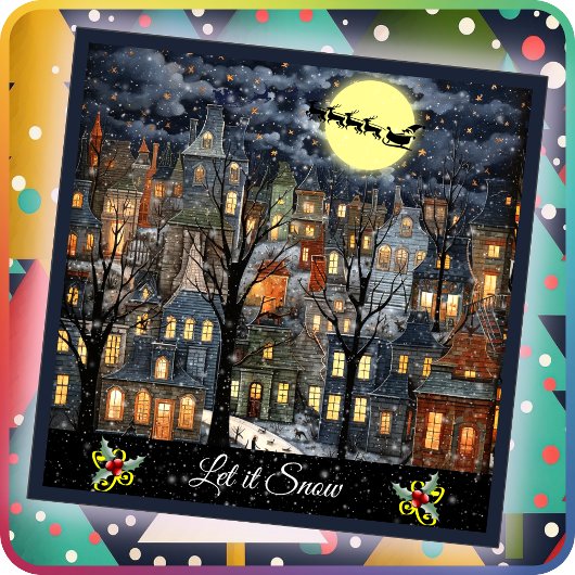 KERSTMIS KAART - Laat het sneeuwen - Tweezijdige p