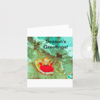 Kerstmis Kaart met engel cherub.