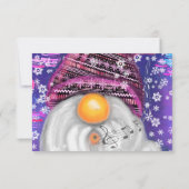 Kerstmis Kaart met Gelukkige Gnome In Paarse Pet (Achterkant)