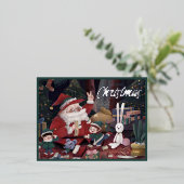 Kerstmis Kaart met Goud (Staand Voorkant)