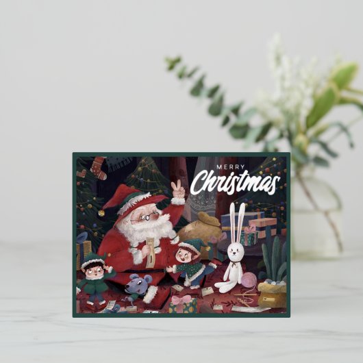 Kerstmis Kaart met Goud (Staand Voorkant)